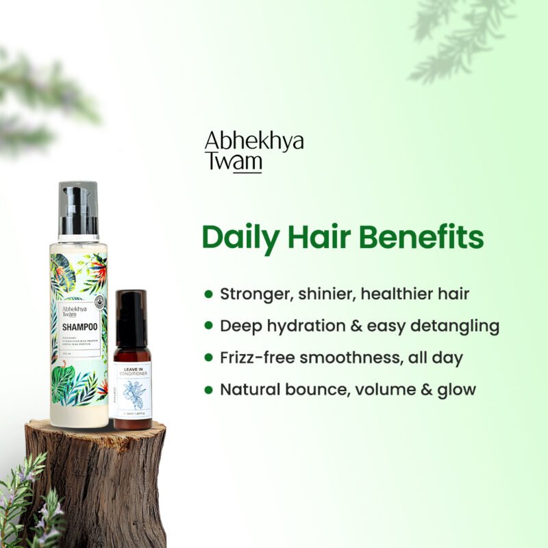 Green Peas Rosemary & Hydrolysed Rice Protein Shampoo + Leave in Conditioner - Image 2